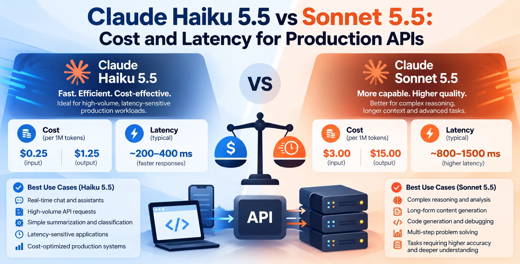 Claude Haiku 5.5 vs Sonnet 5.5: Cost and Latency for Production APIs