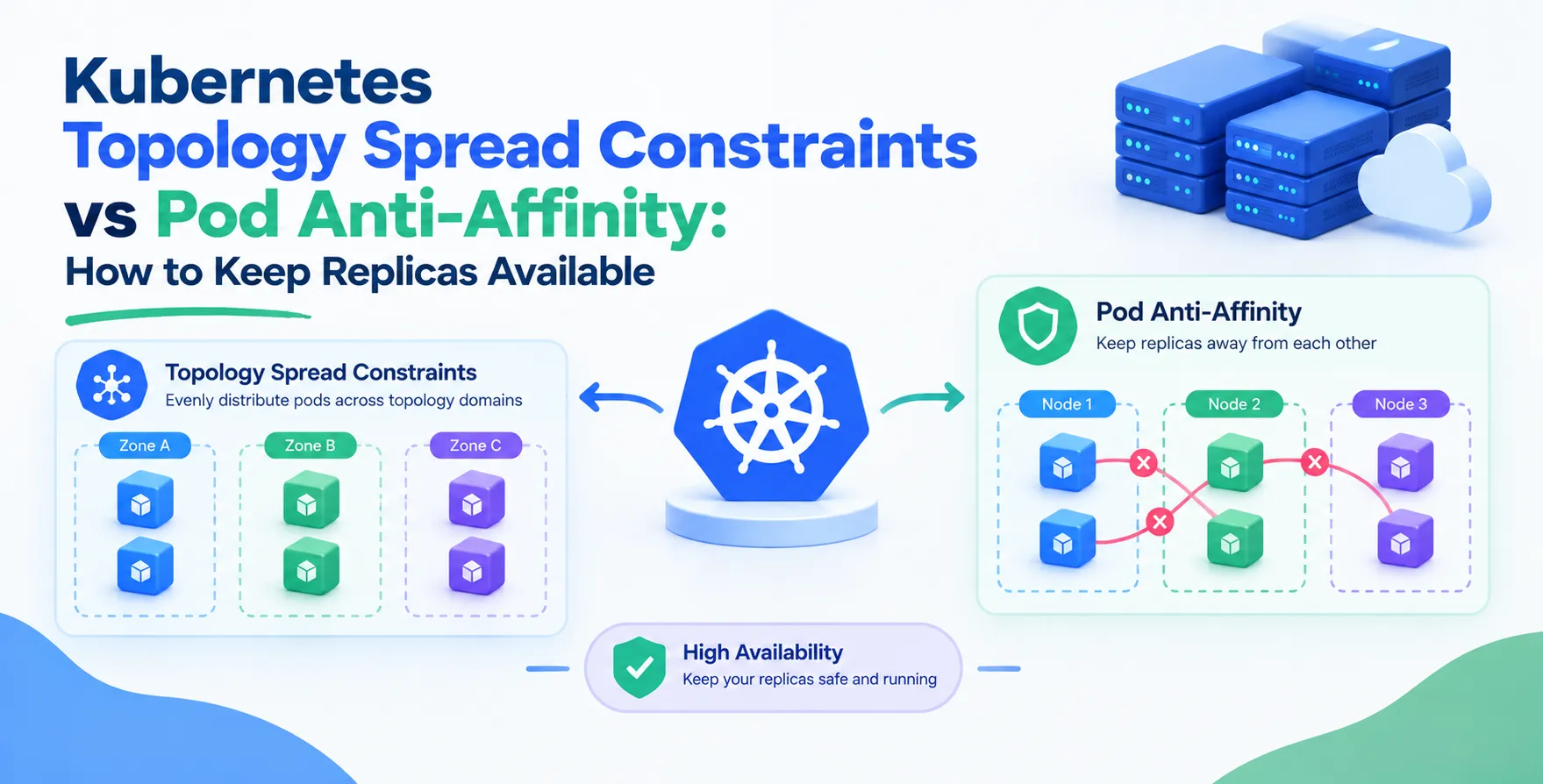 Kubernetes Topology Spread Constraints vs Pod Anti-Affinity: How to Keep Replicas Available