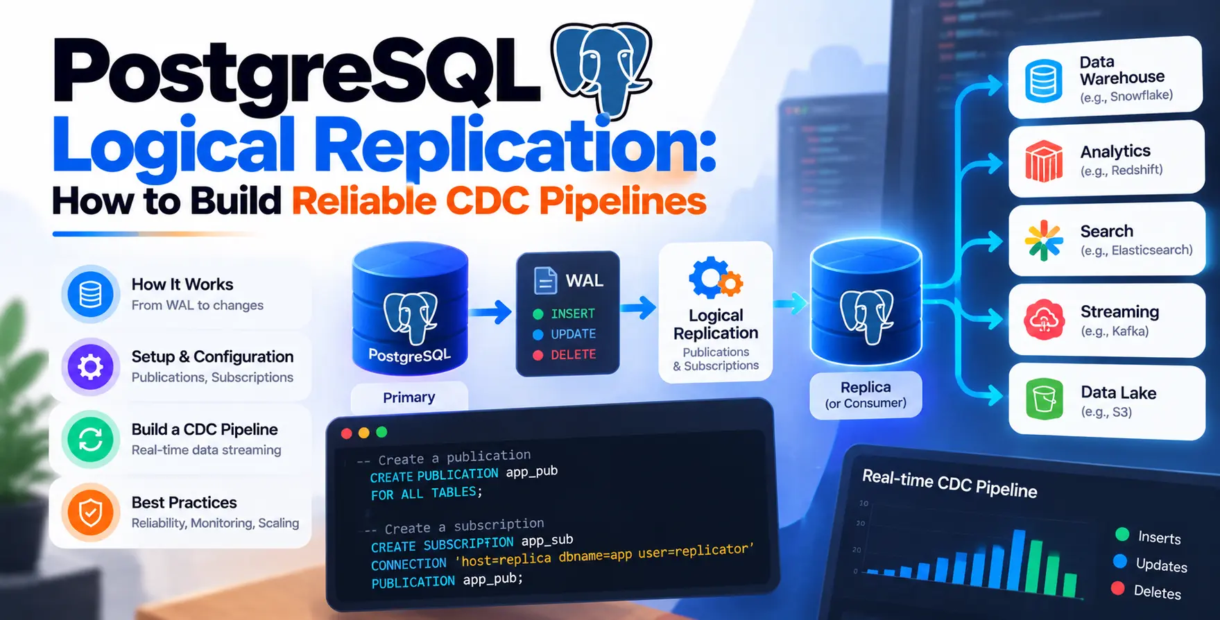 PostgreSQL Logical Replication: How to Build Reliable CDC Pipelines