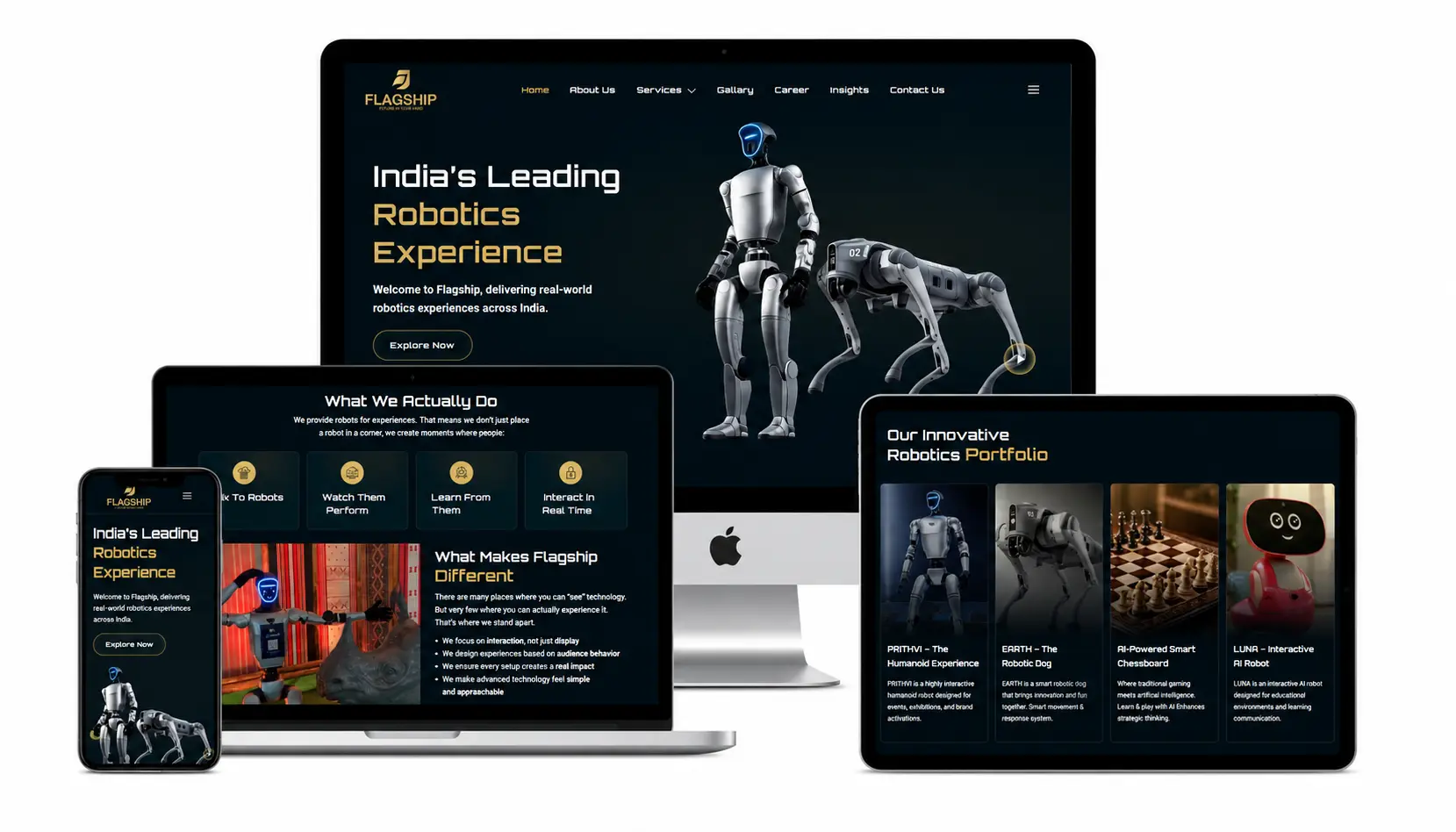 Flagship robotics company WordPress website for an Indian client