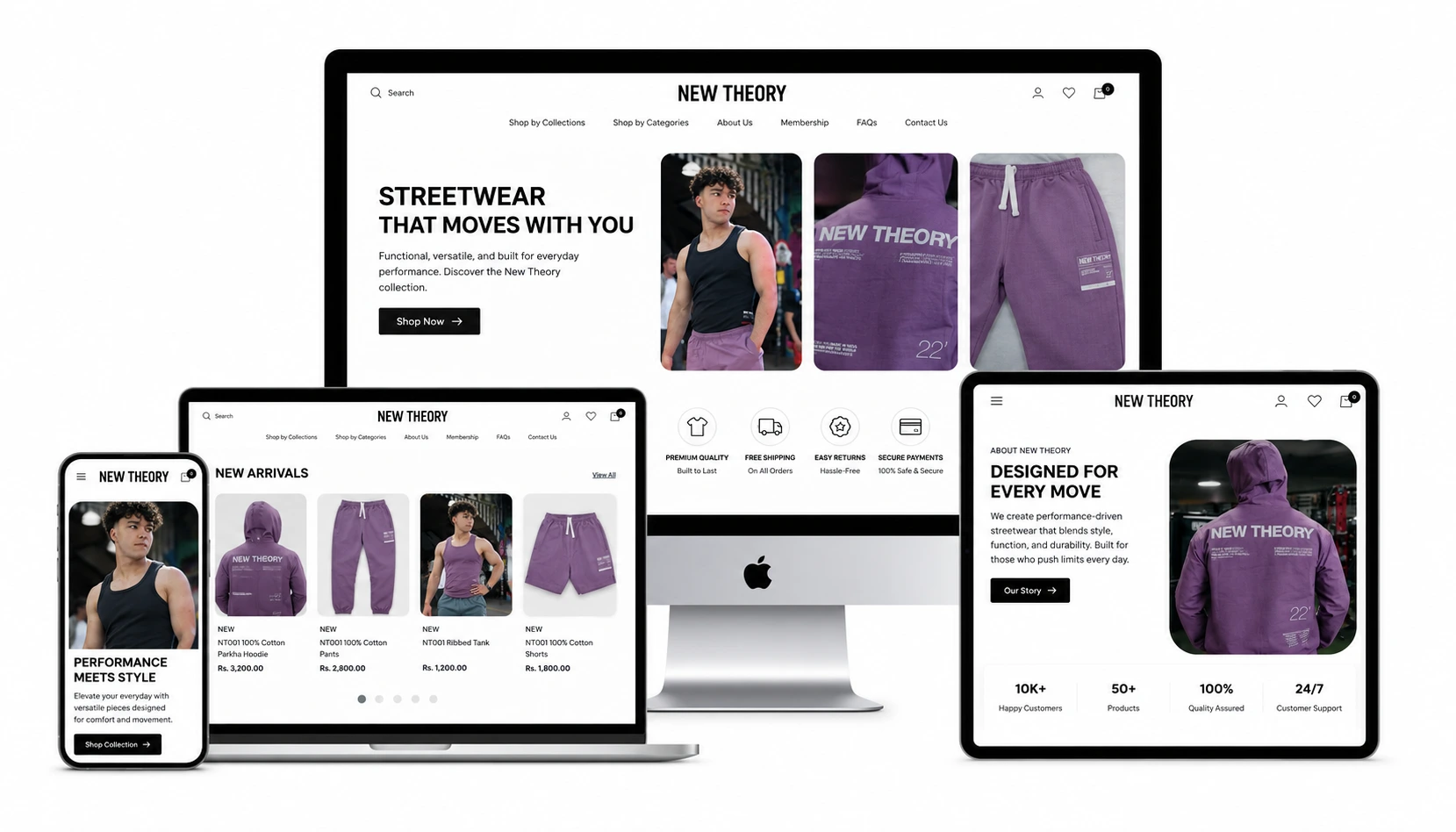 New Theory Clothing Shopify store for an Indian brand