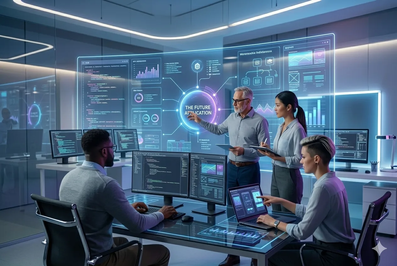 Professional software development team collaboration